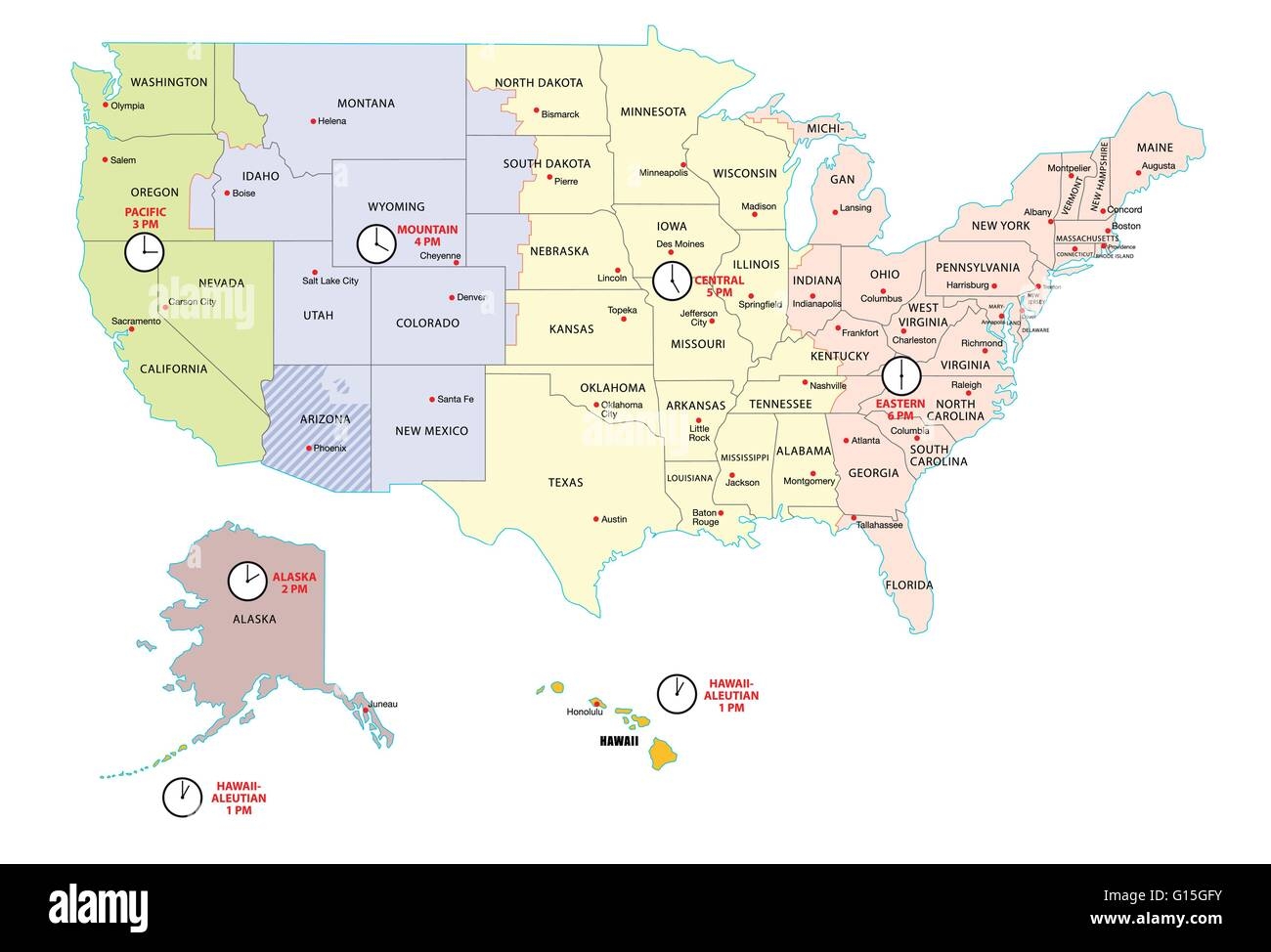 Time Zone Map Of The United States Large Printable Colorful Worksheets Library
