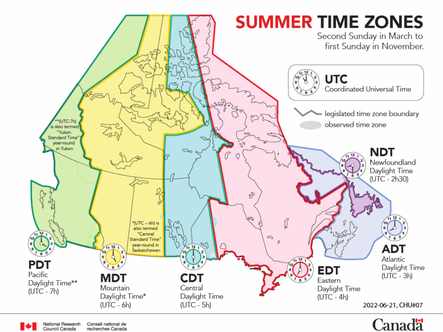 Time Zones And Daylight Saving Time National Research Council Canada