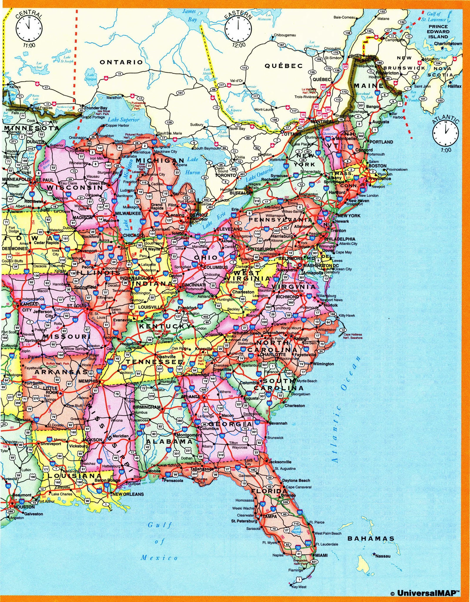 Printable Us Time Zone Map United States