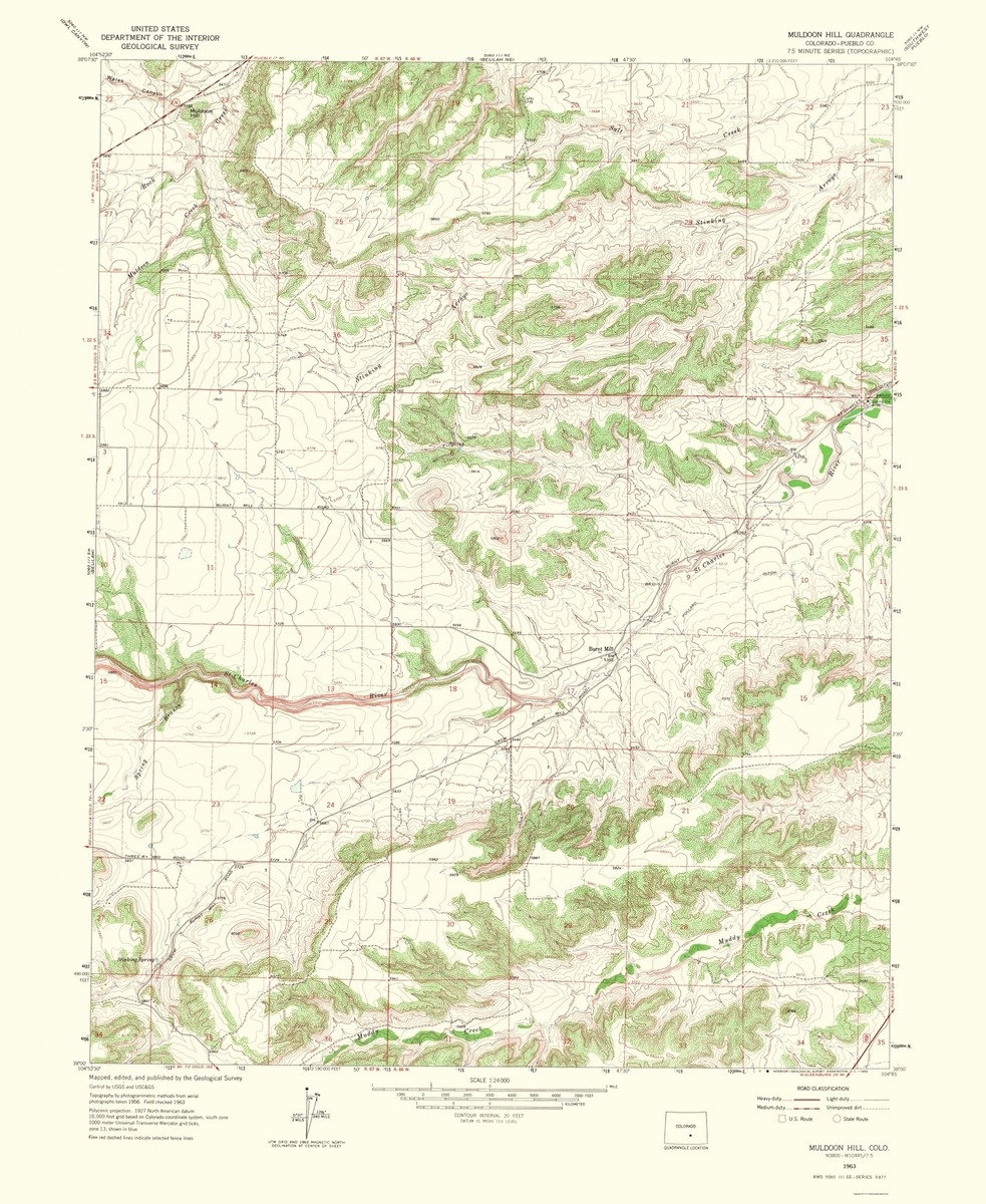 Topographical Map Muldoon Colorado Quad USGS 1965 23 X 28 08 EBay