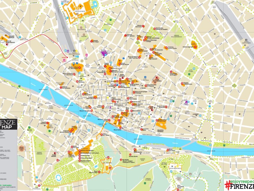 Tourist Map Of Florence With Sightseeings Ontheworldmap
