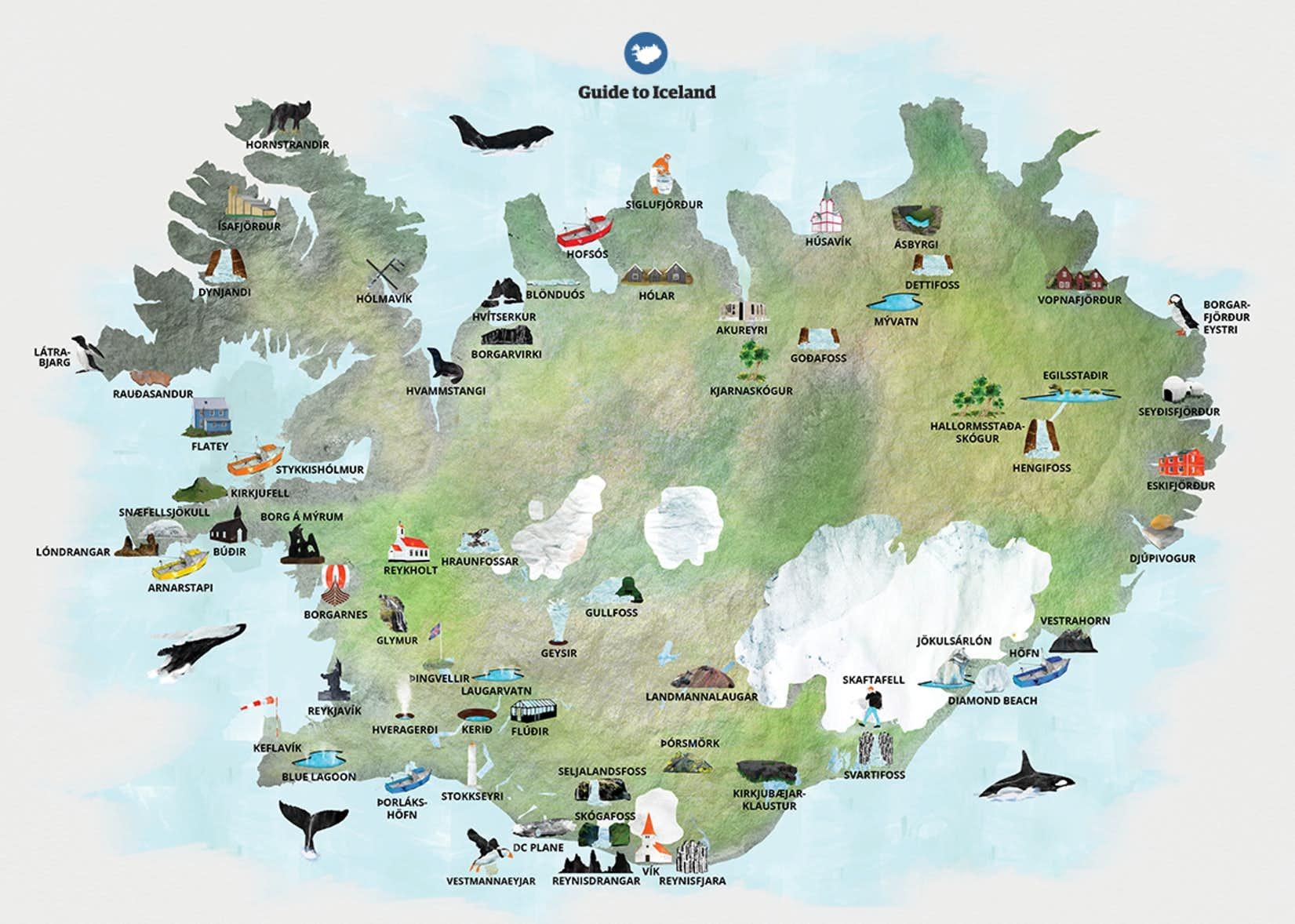 Tourist Map Of Iceland Tourist Attractions And Monuments Of Iceland Tourist Map Of Iceland Tourist Attractions And Monuments Of Iceland