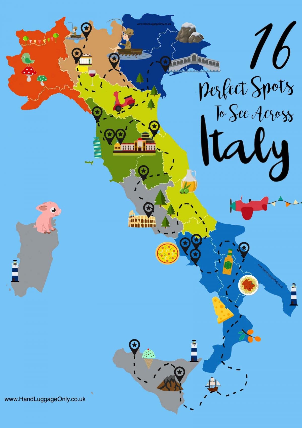 Italy Travel Map Printable