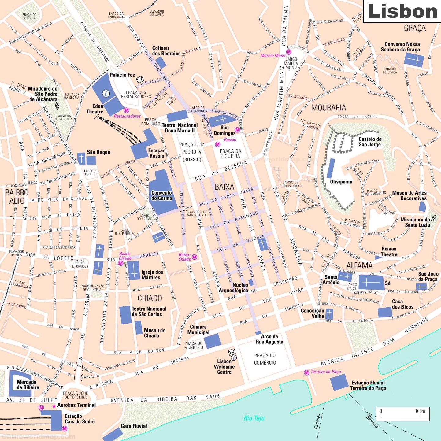Printable Tourist Map Of Lisbon