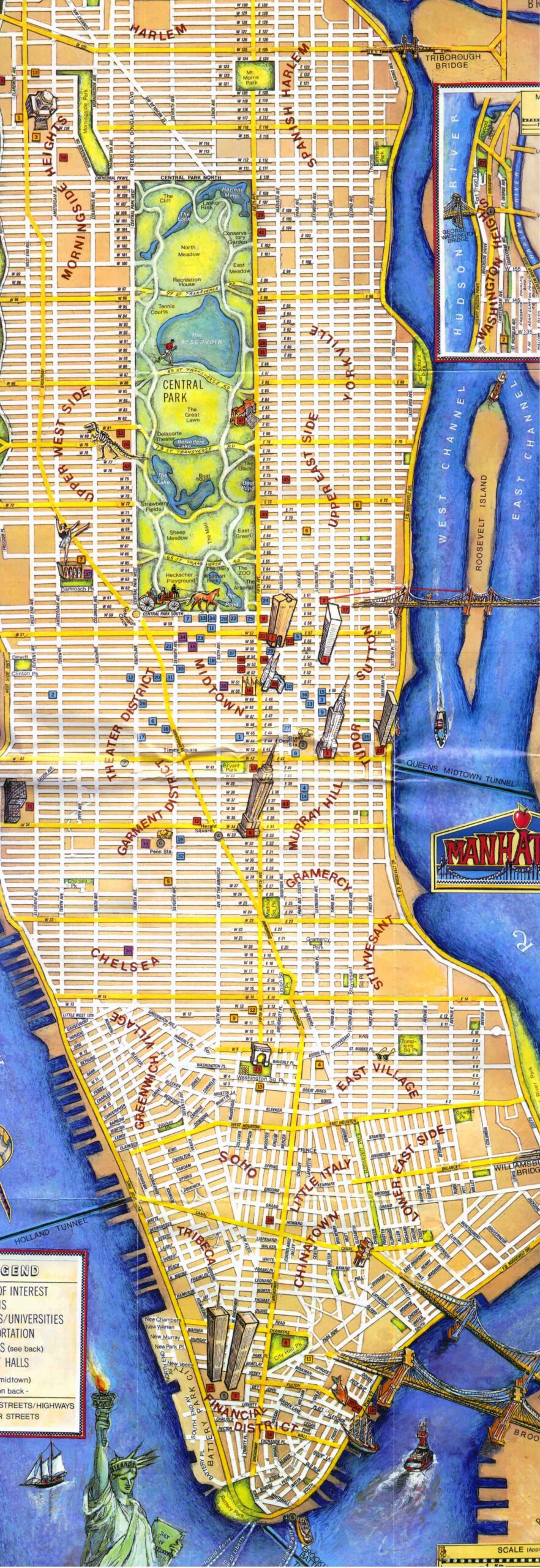 New York City Manhattan Printable Tourist Map