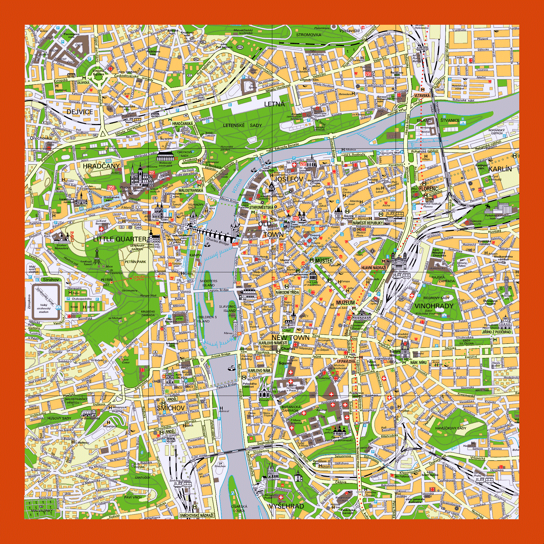 Prague City Map Printable