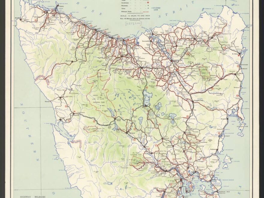 Tourist Map Of Tasmania Produced By The Mapping Branch Lands And Surveys Department American Geographical Society Library Digital Map Collection UWM Libraries Digital Collections