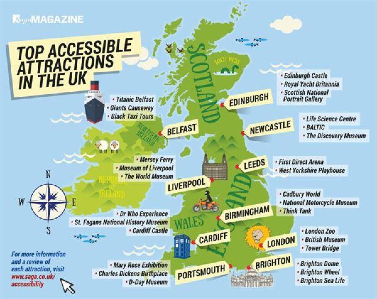 Printable Uk Map Landmarks