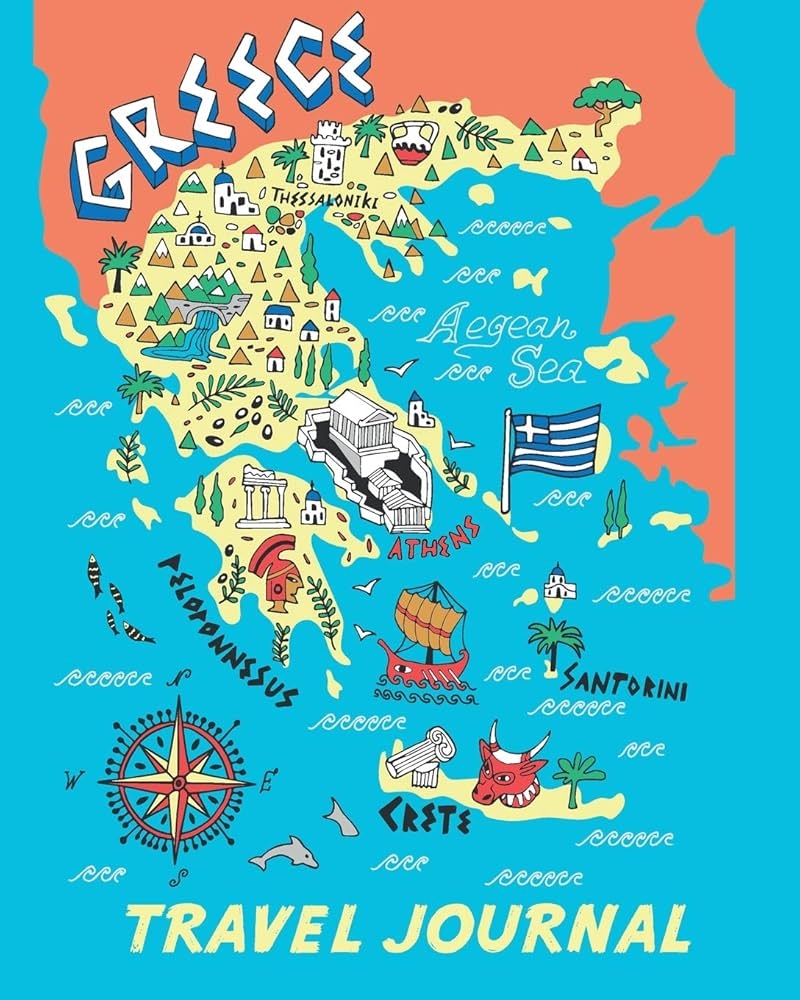 Travel Journal Map Of Greece Kid s Travel Journal Simple Fun Holiday Activity Diary And Scrapbook To Write Draw And Stick In Greece Map Greek Keepsake Memory Log Vacation Fun Journals Pomegranate 