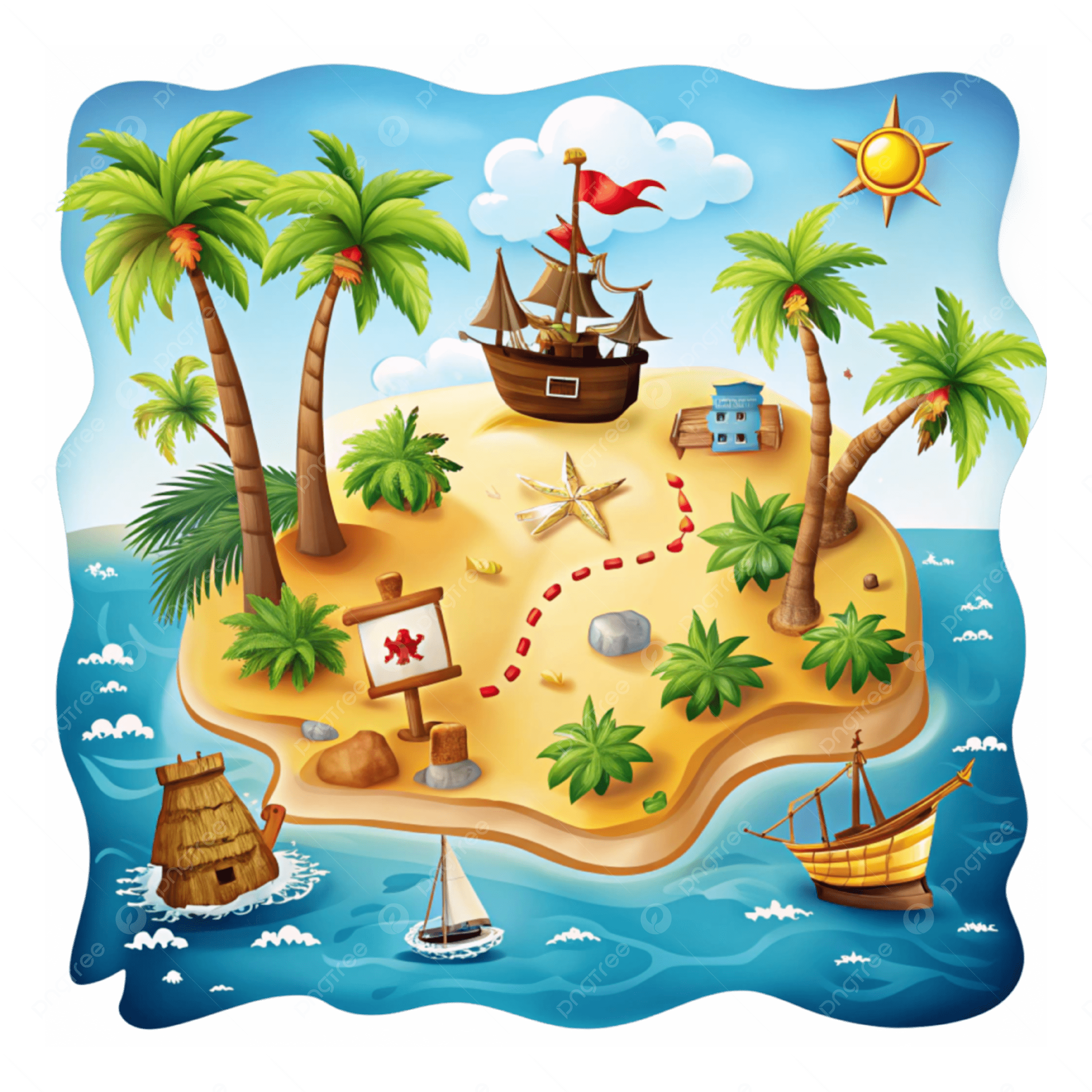 Pirate Map Printable Free Palm Tree