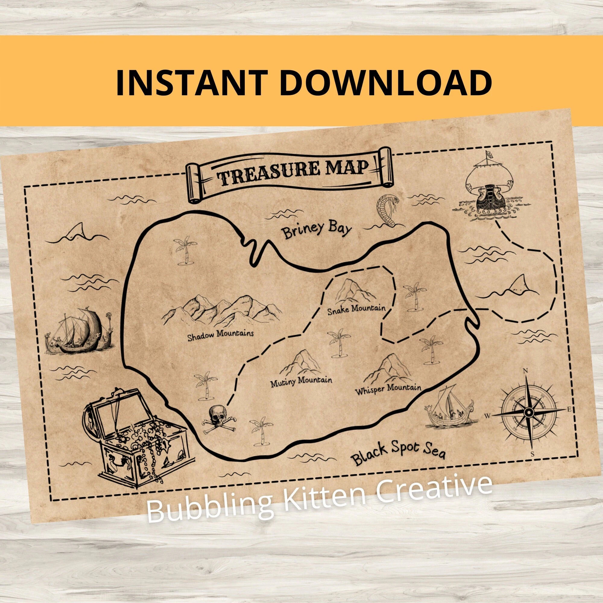 Treasure Map For Kids Pdf Etsy