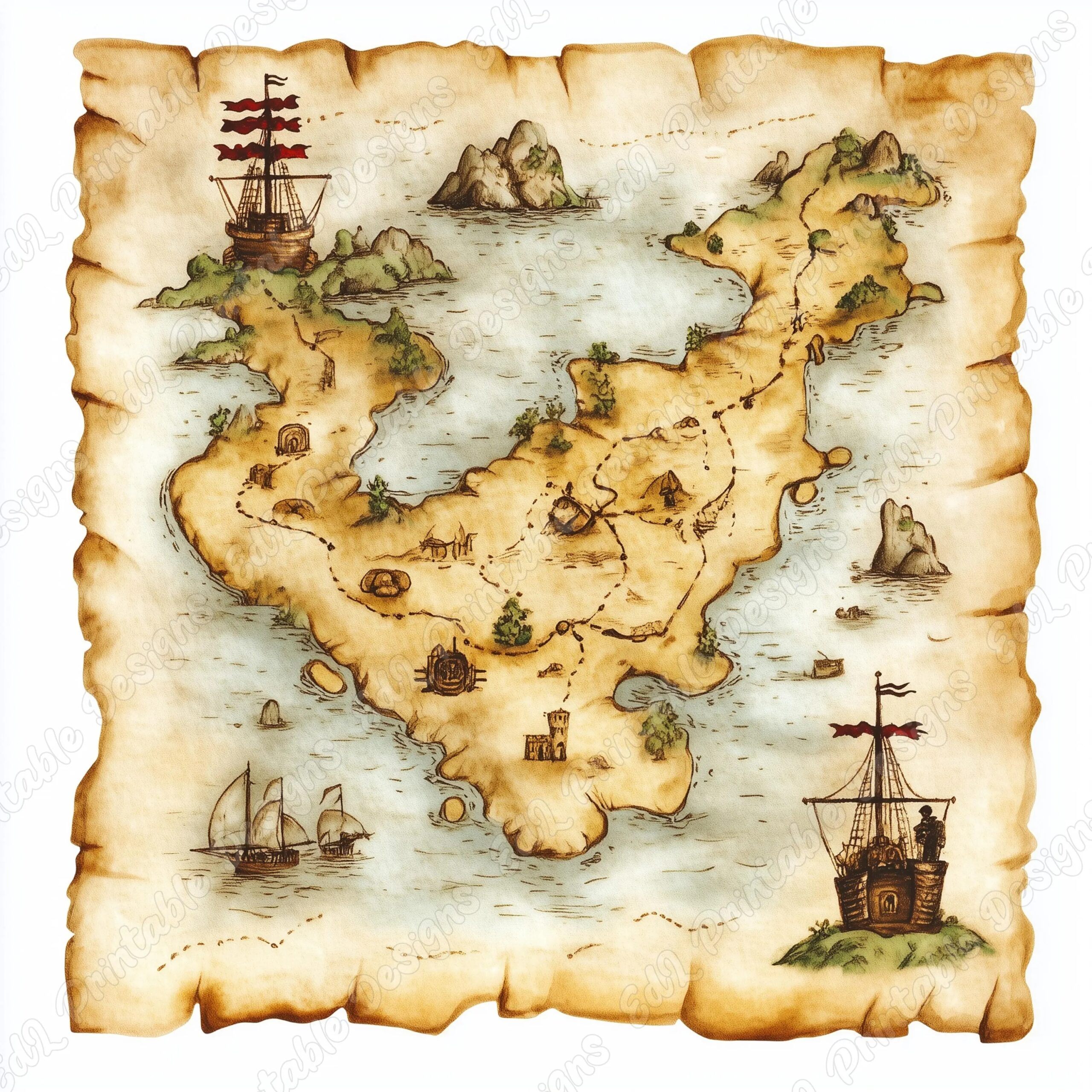 Treasure Map Paper Etsy