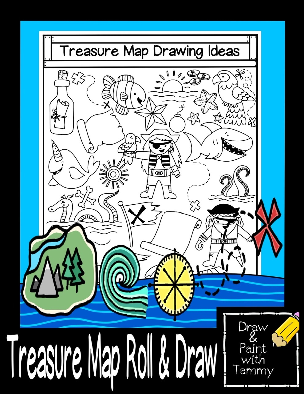 Treasure Map Roll And Draw Printable Art Game And Art Sub Lesson Made By Teachers