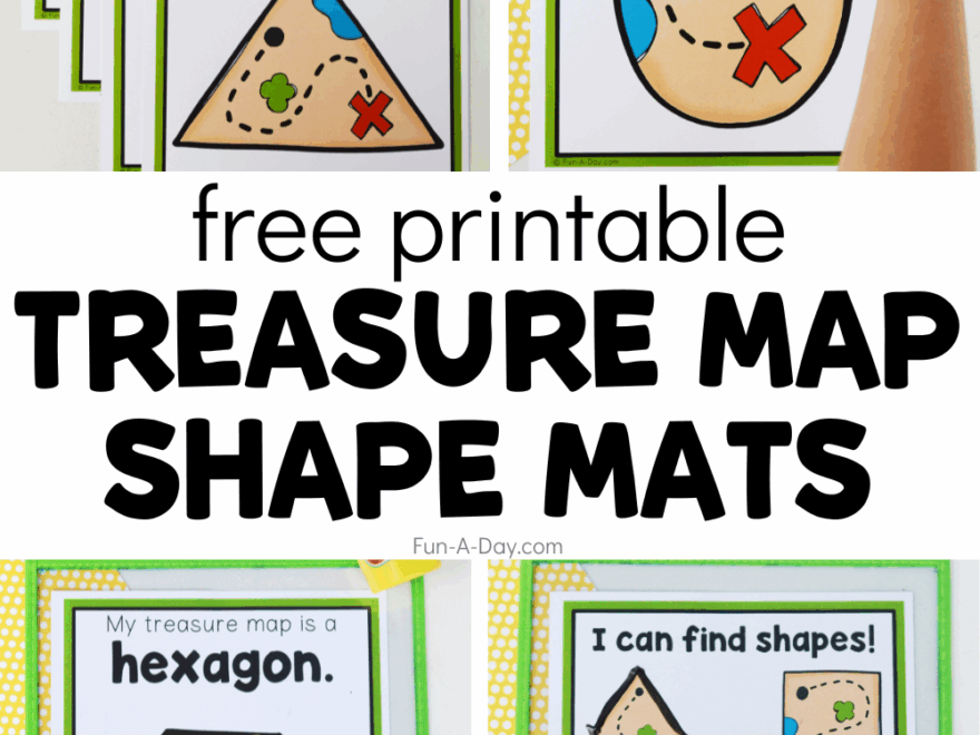 Treasure Map Shape Mats Free Printable Fun A Day