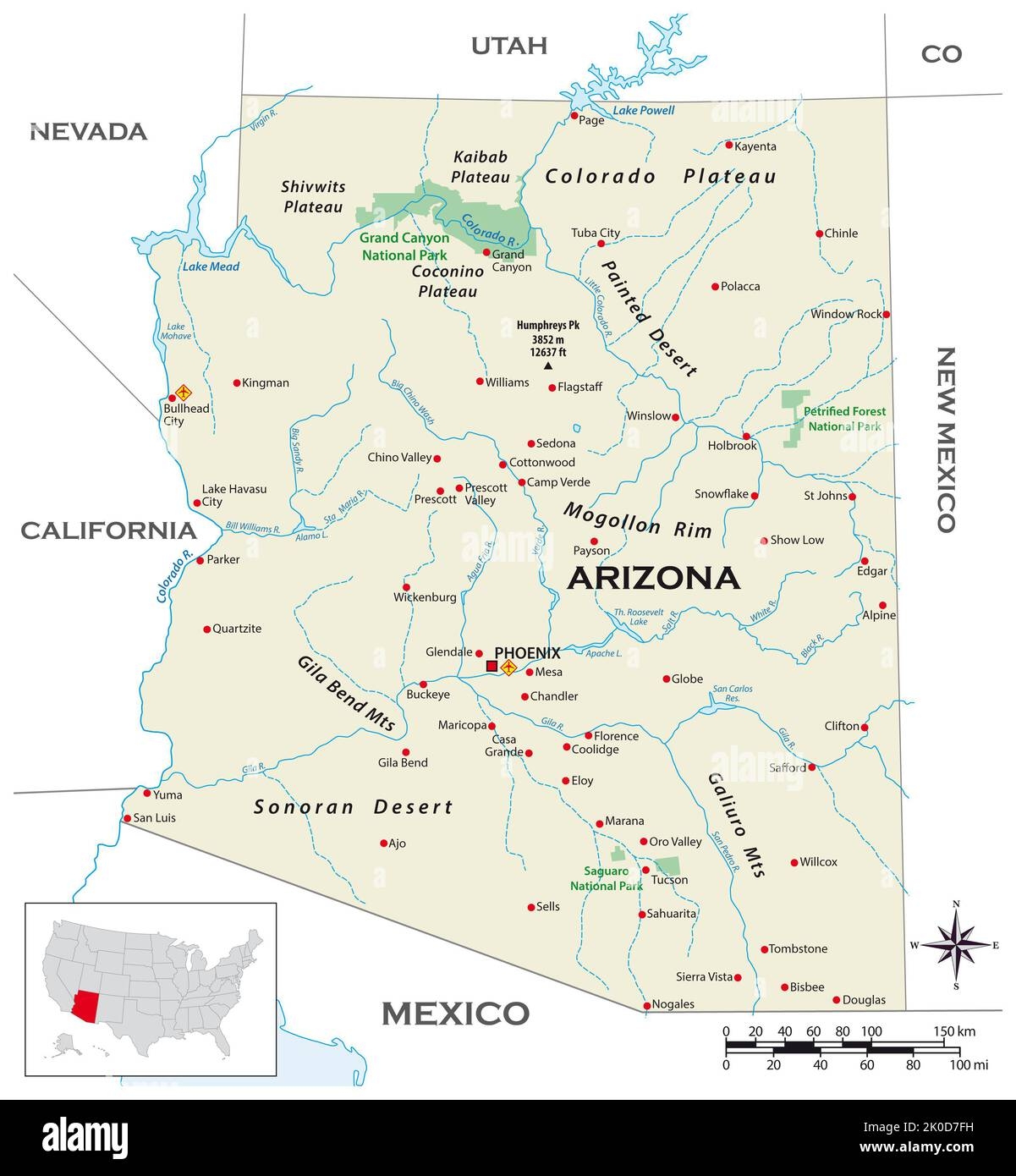 Printable Map Of Tucson With Mountain Ranges