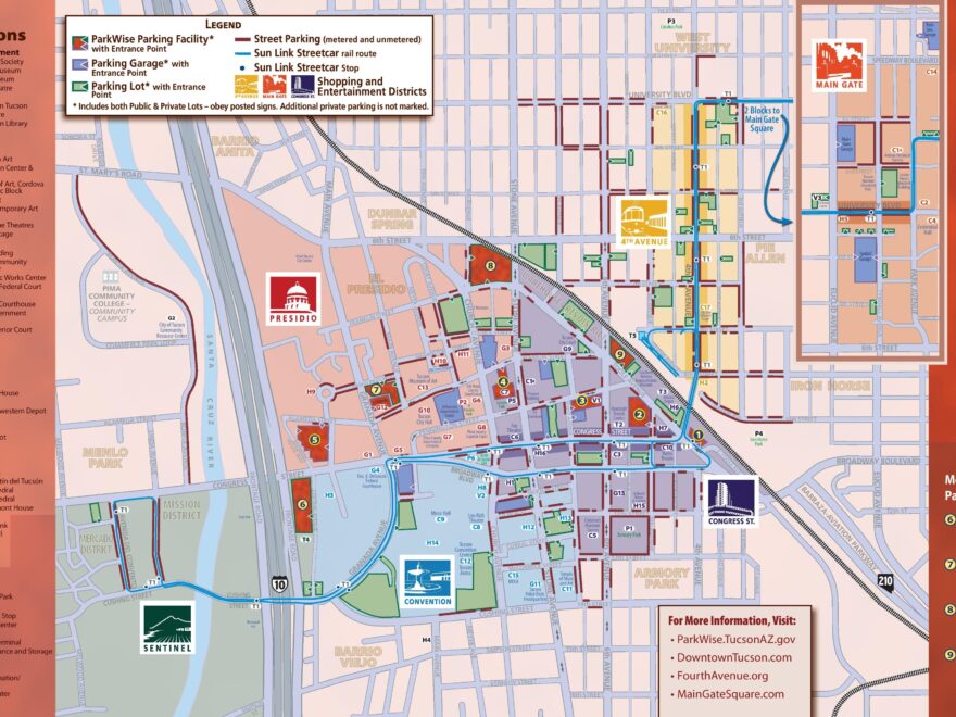 Tucson Tourist Map Ontheworldmap