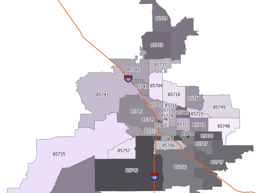 Tucson Zip Code Map GIS Geography