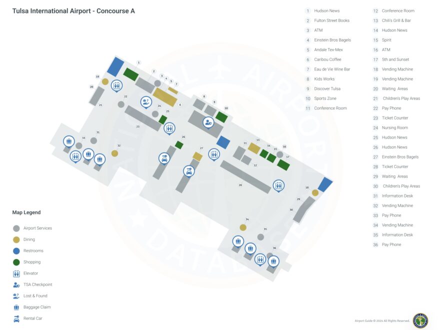 Tulsa Airport TUL Maps