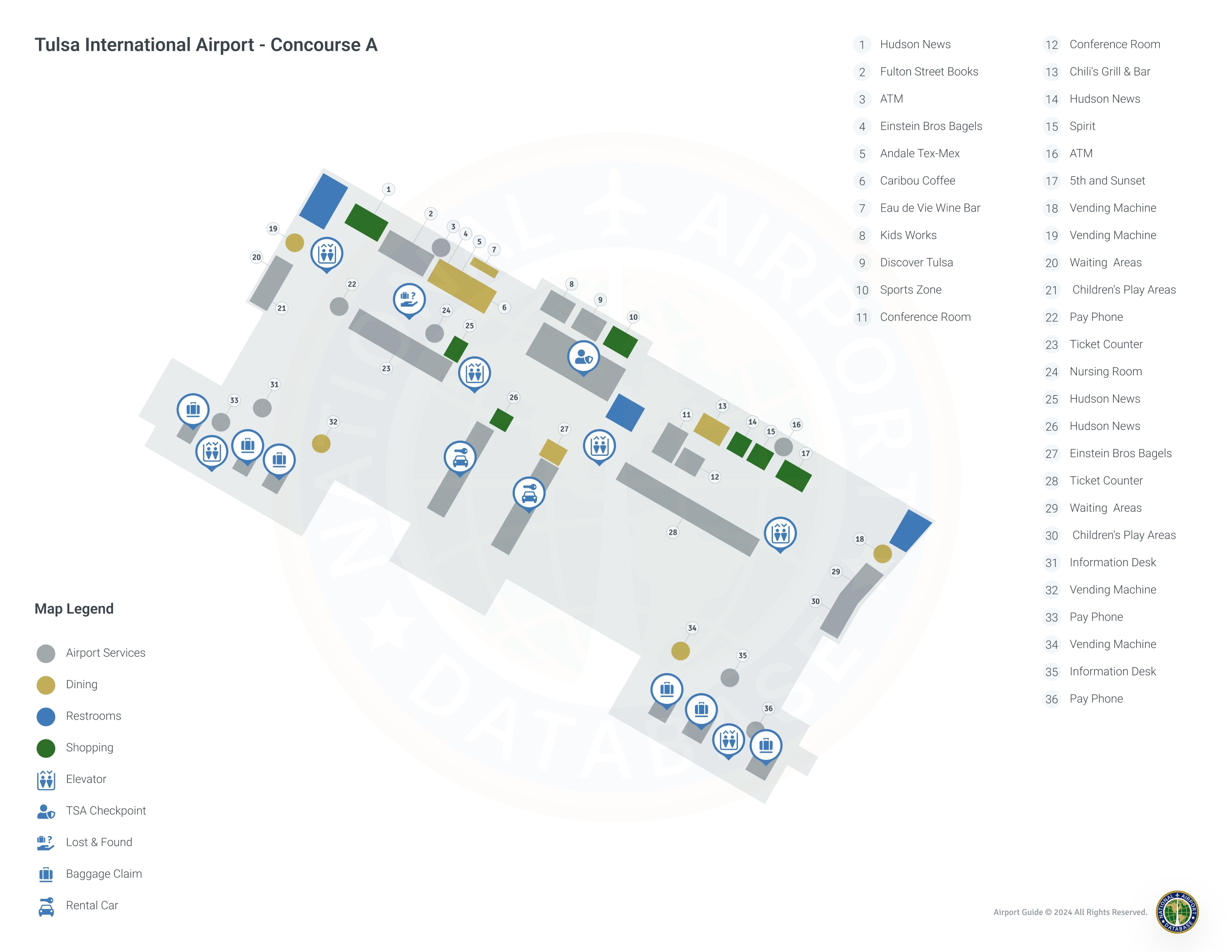 Tulsa Airport TUL Maps
