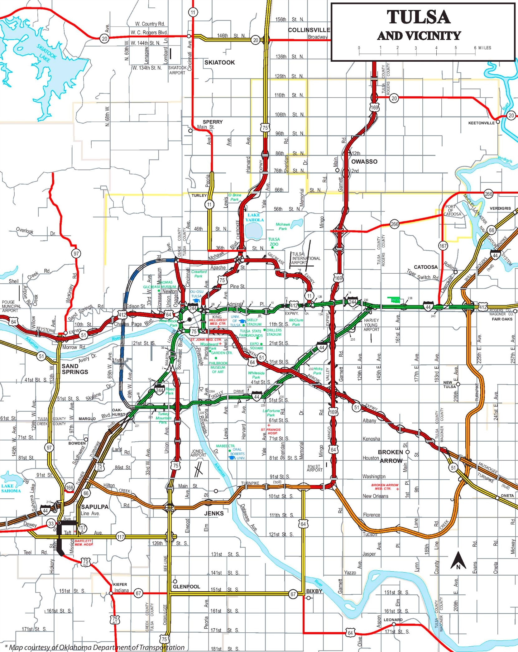 Tulsa Road Map Ontheworldmap