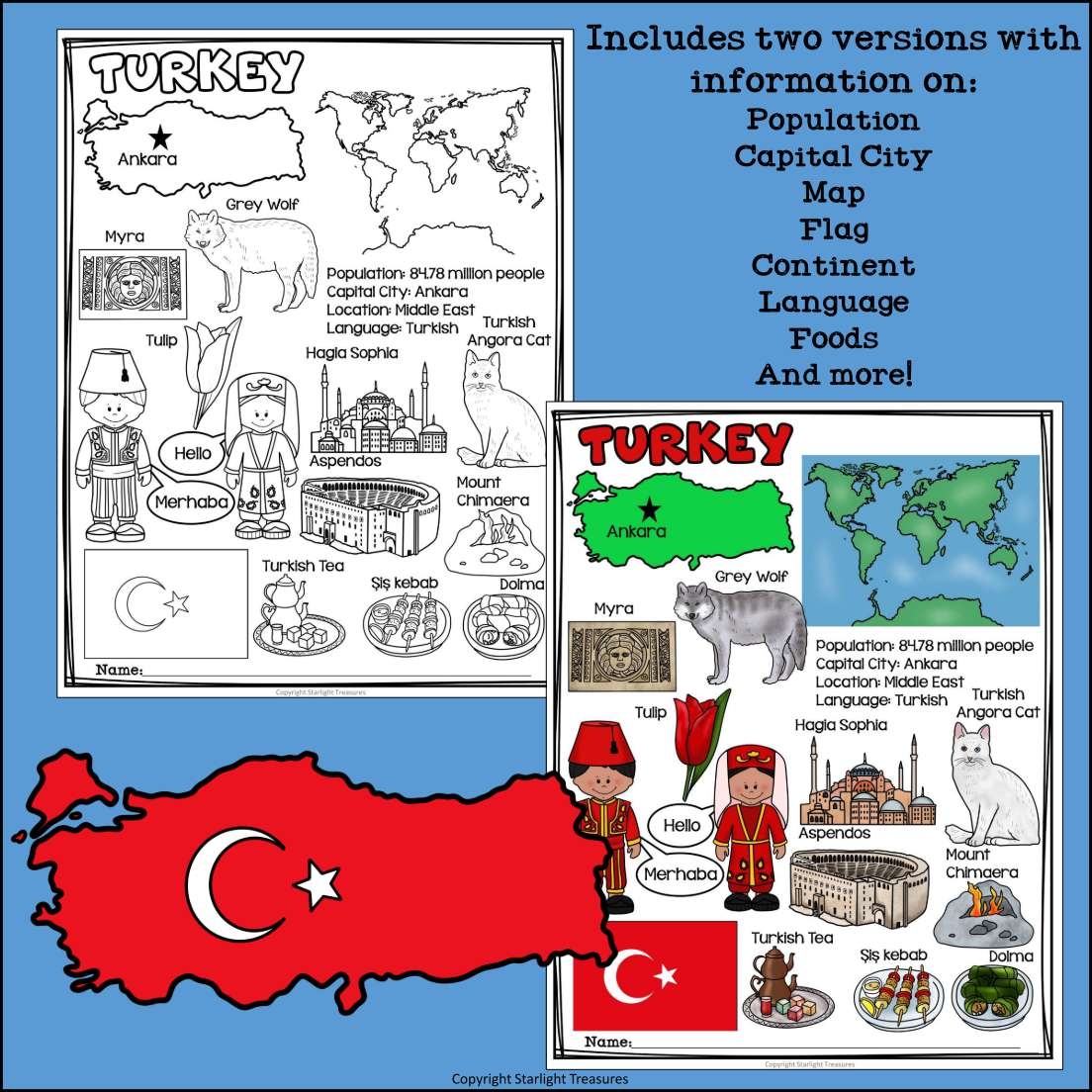 Turkey Fact Sheet For Early Readers A Country Study Classful