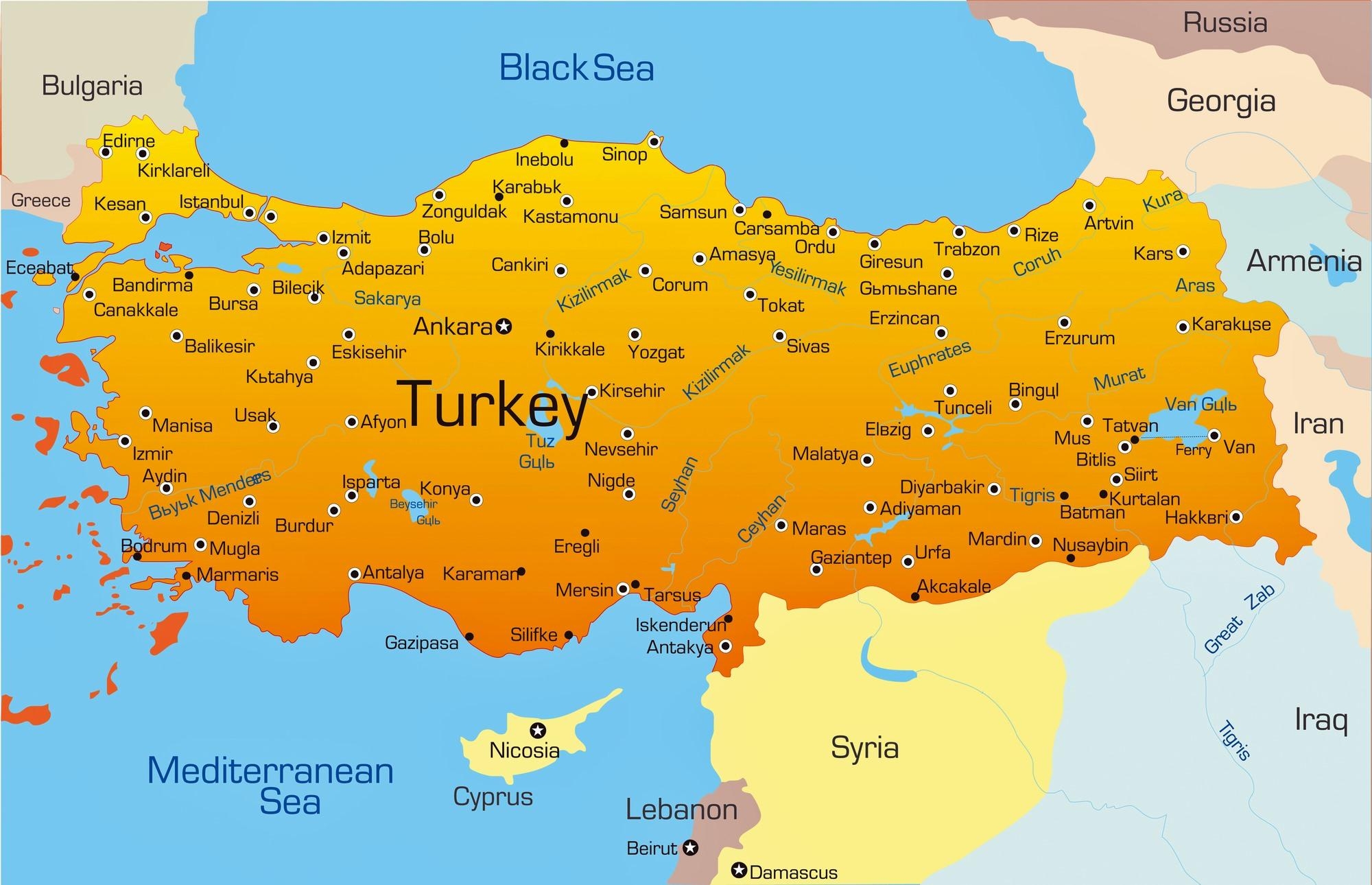 Map Of Turkeyt Printable Free Printable Map