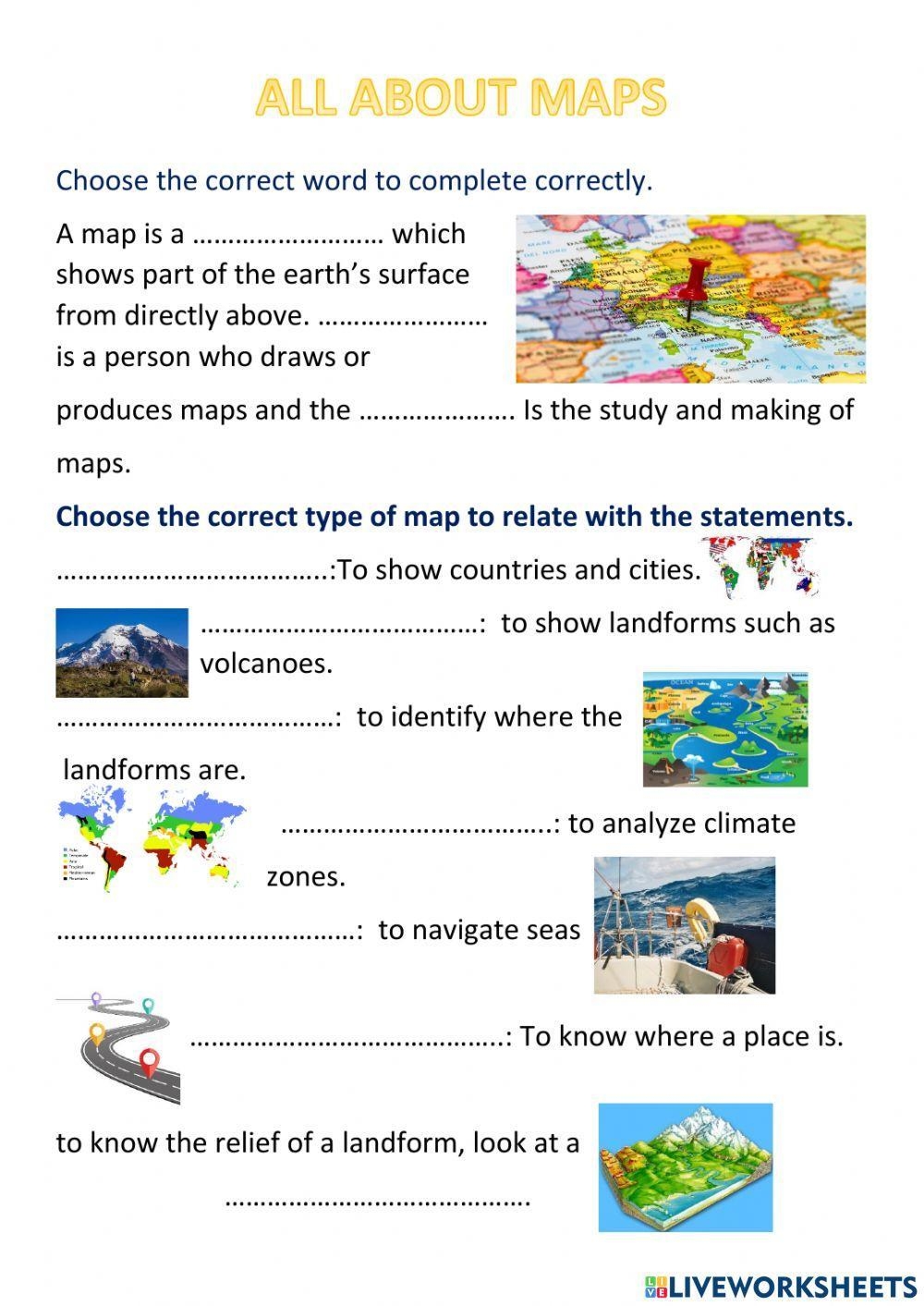 Types Of Maps Printable Worksheets