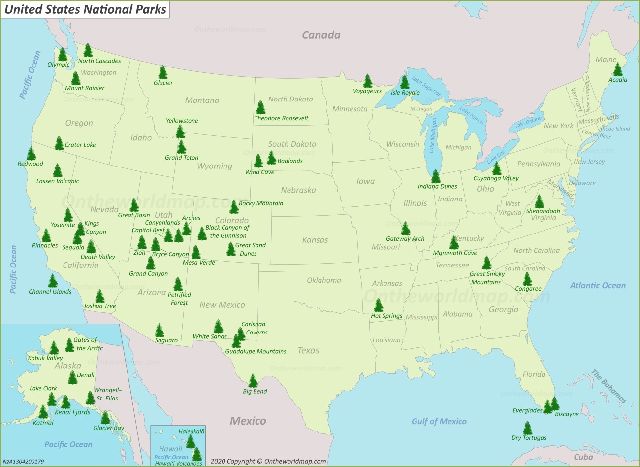 Printable Map Of National Parks