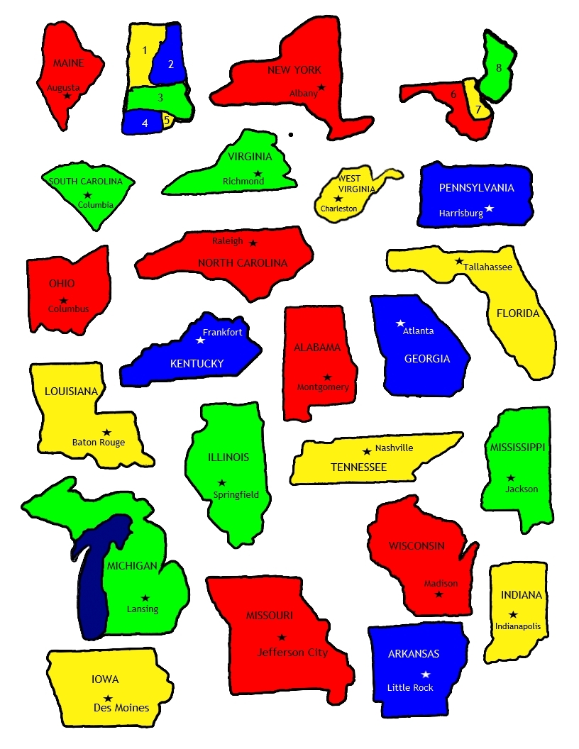 Usa State Map Printable