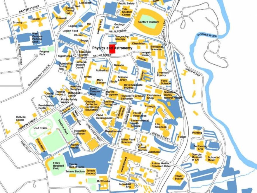 Uga Campus Map University Of Georgia Map United States Of America