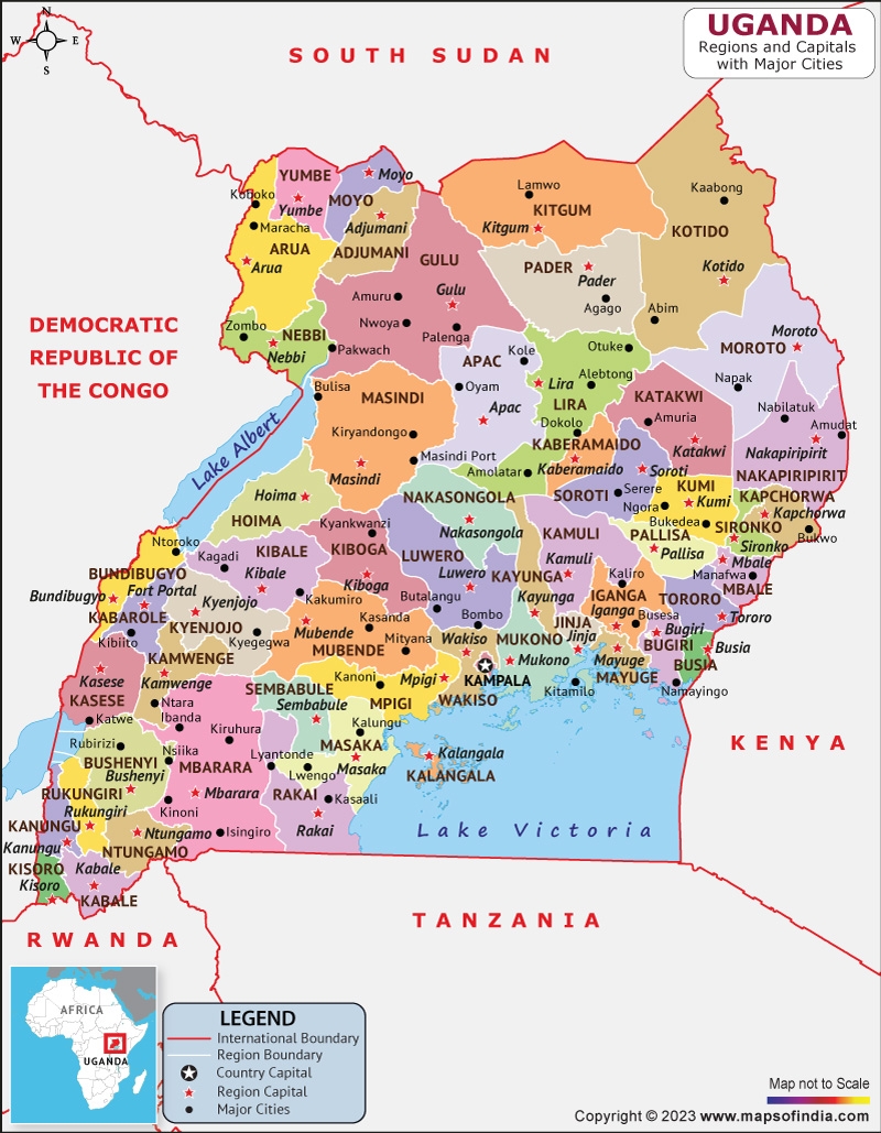 Uganda Map HD Political Map Of Uganda