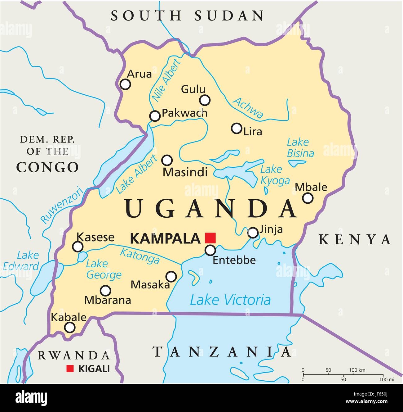 Printable Map Of Uganda