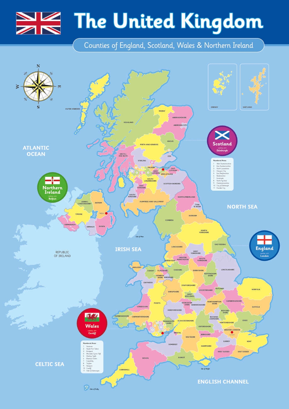 UK Counties Map Formal Geography Sign For Schools Free P P Worksheets Library