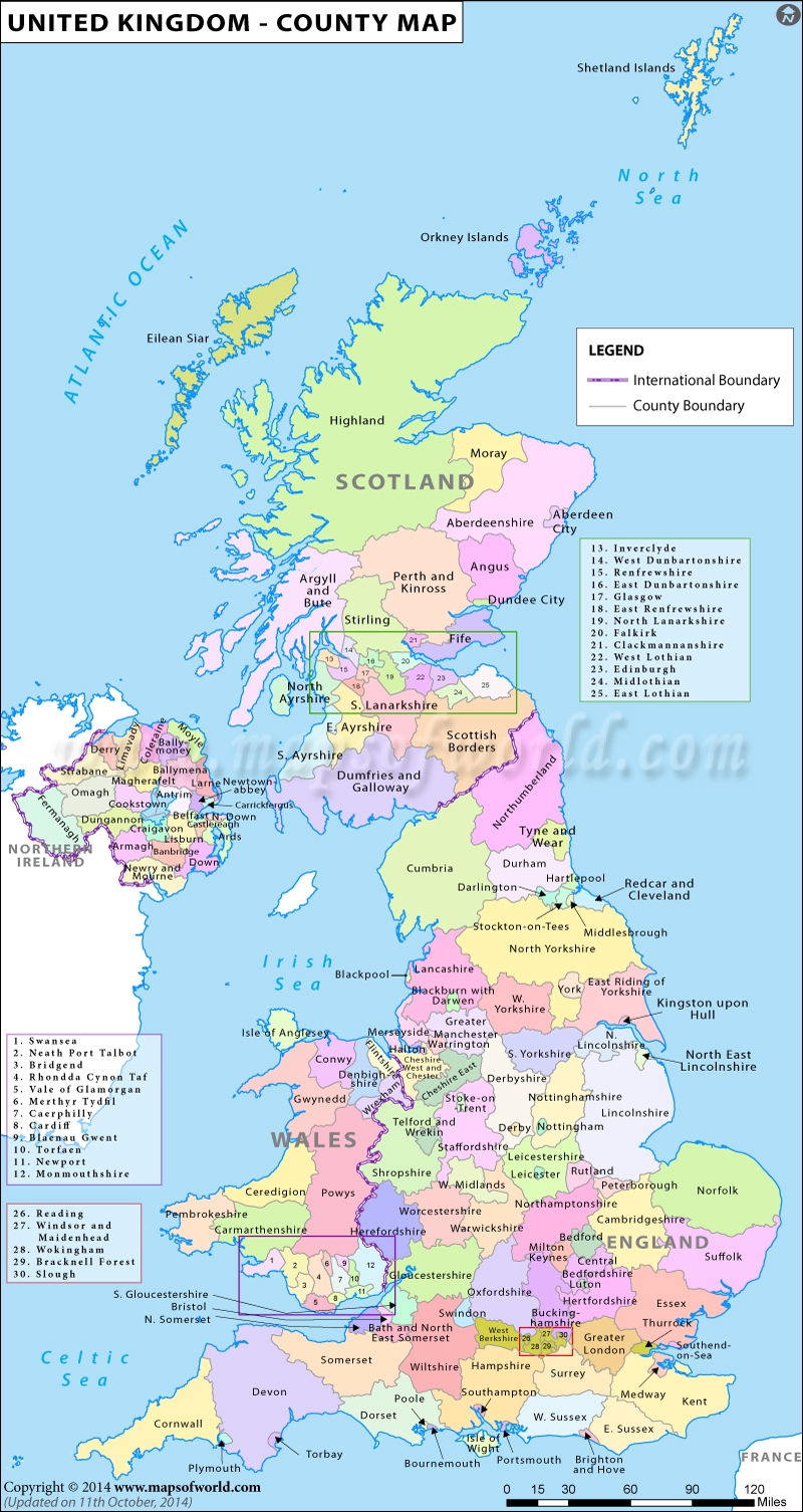 UK Counties Map Map Of Counties In UK