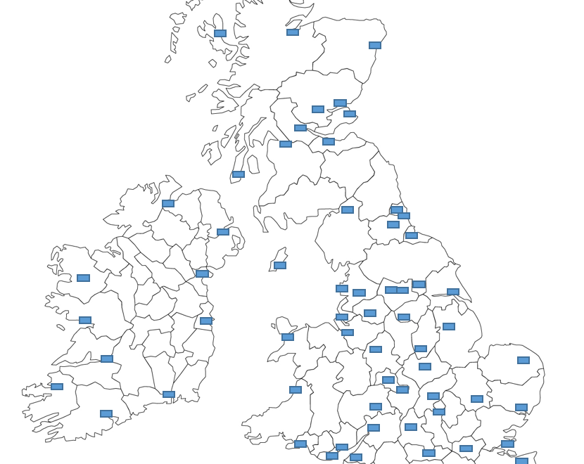 UK Ireland Challenge Place 70 Cities On A Map Quiz By Worksheets Library
