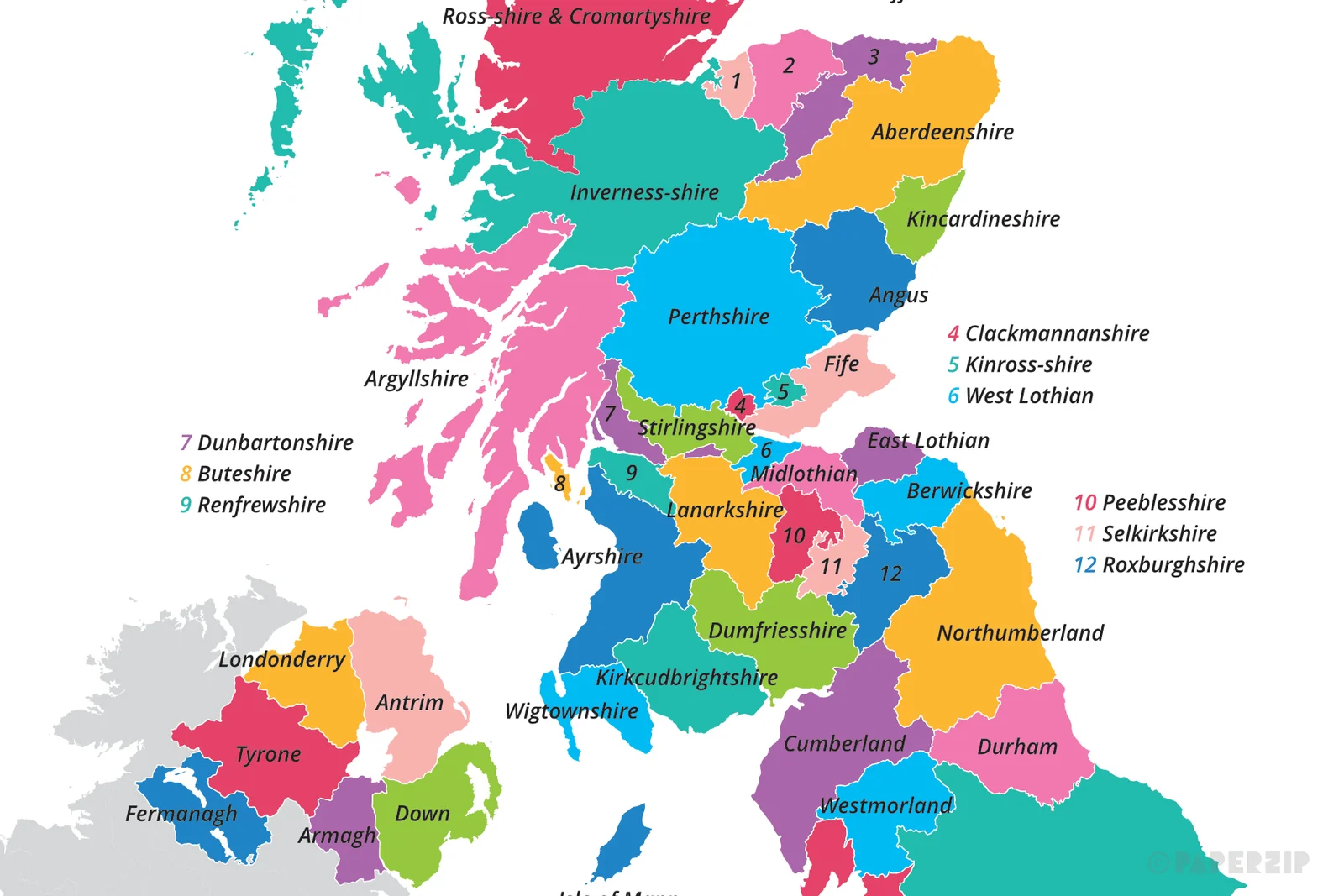England Counties Map Printable