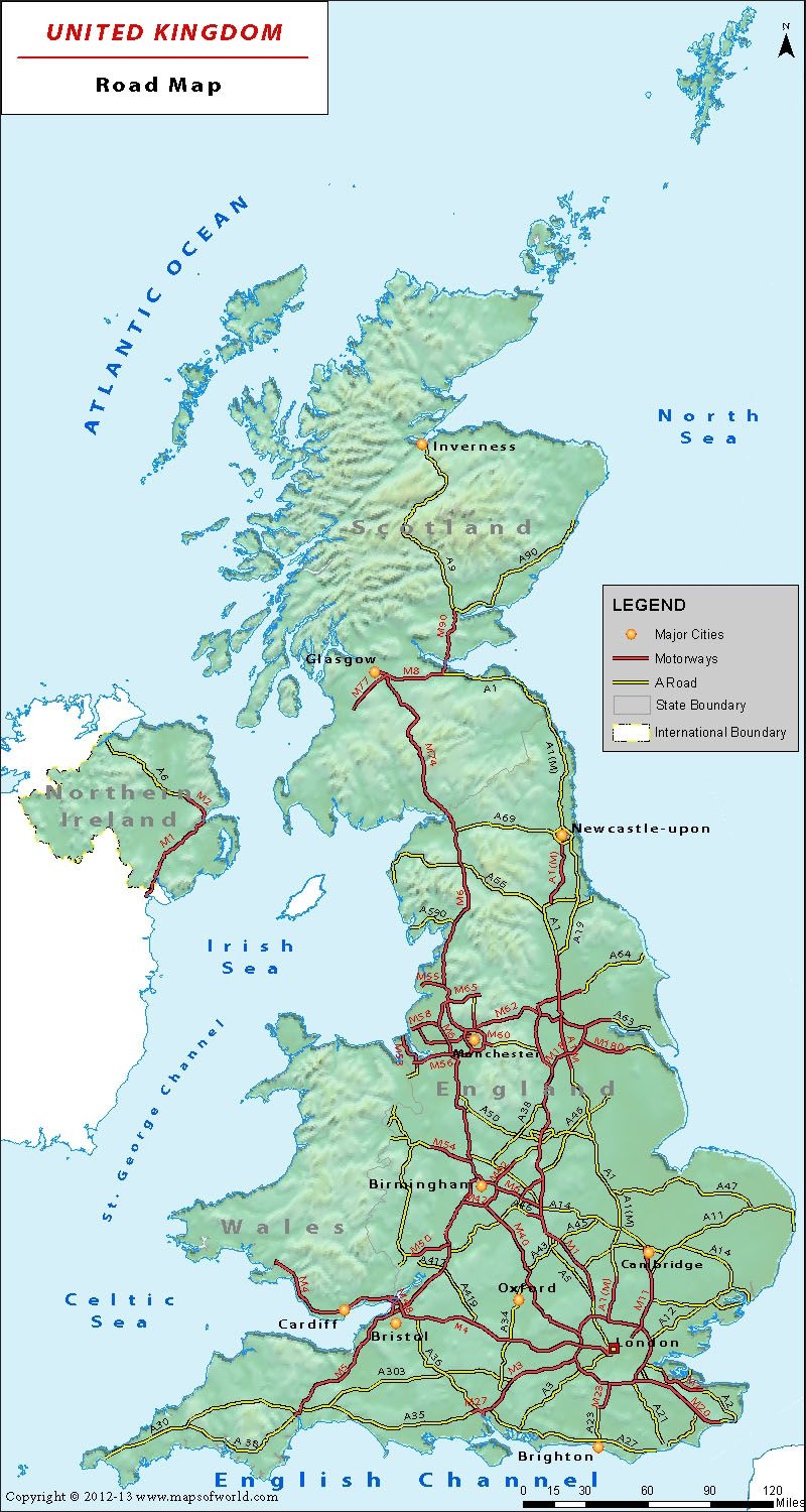 Printable Road Map Of Uk Printable Road Map Of Uk