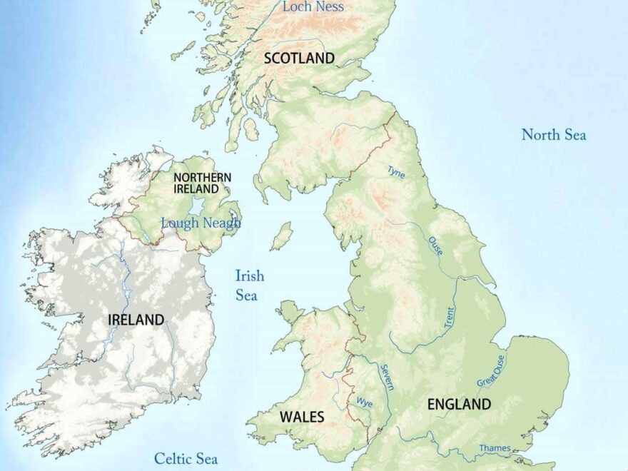 United Kingdom Physical Map