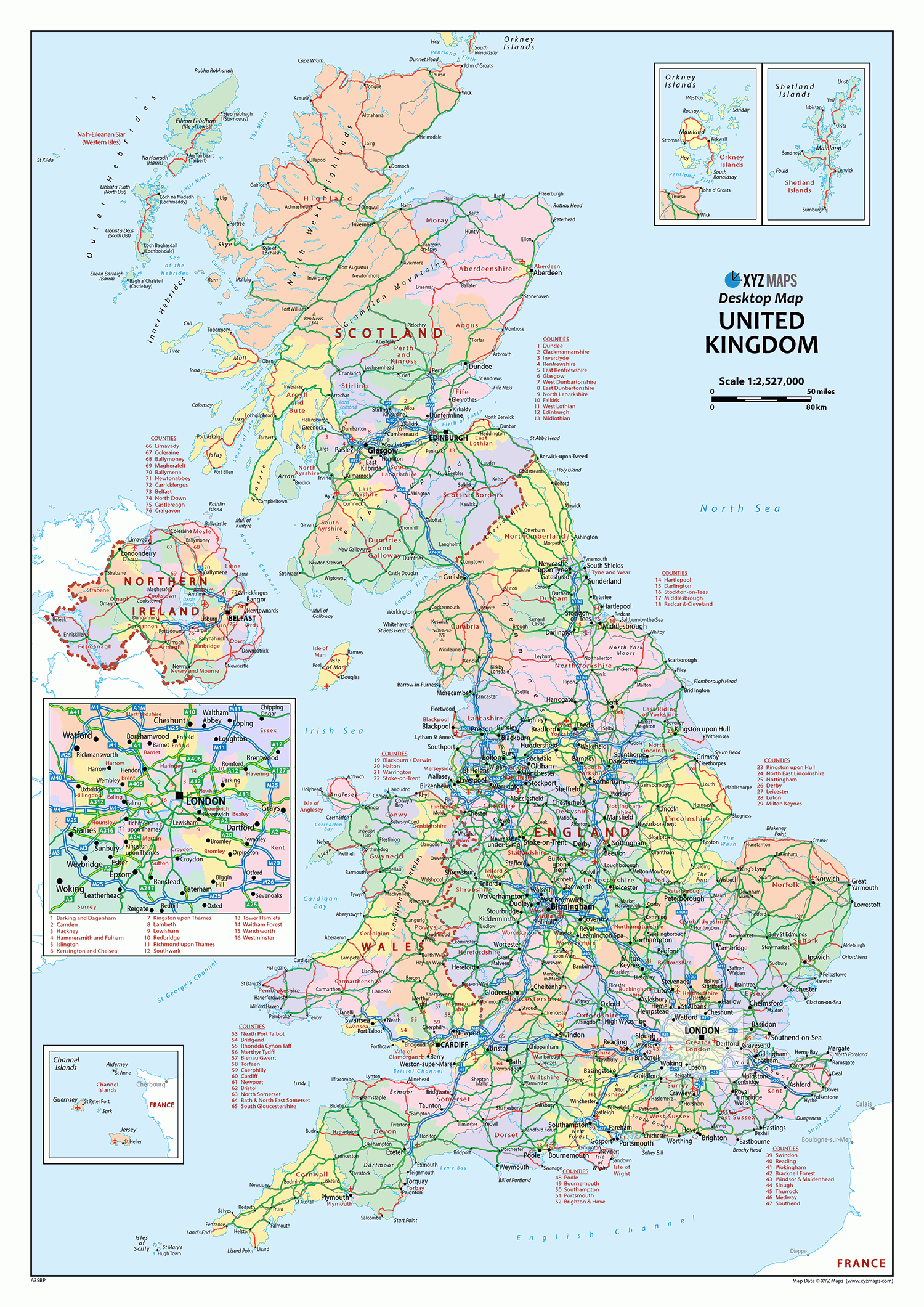 Printable Map Of United Kingdon