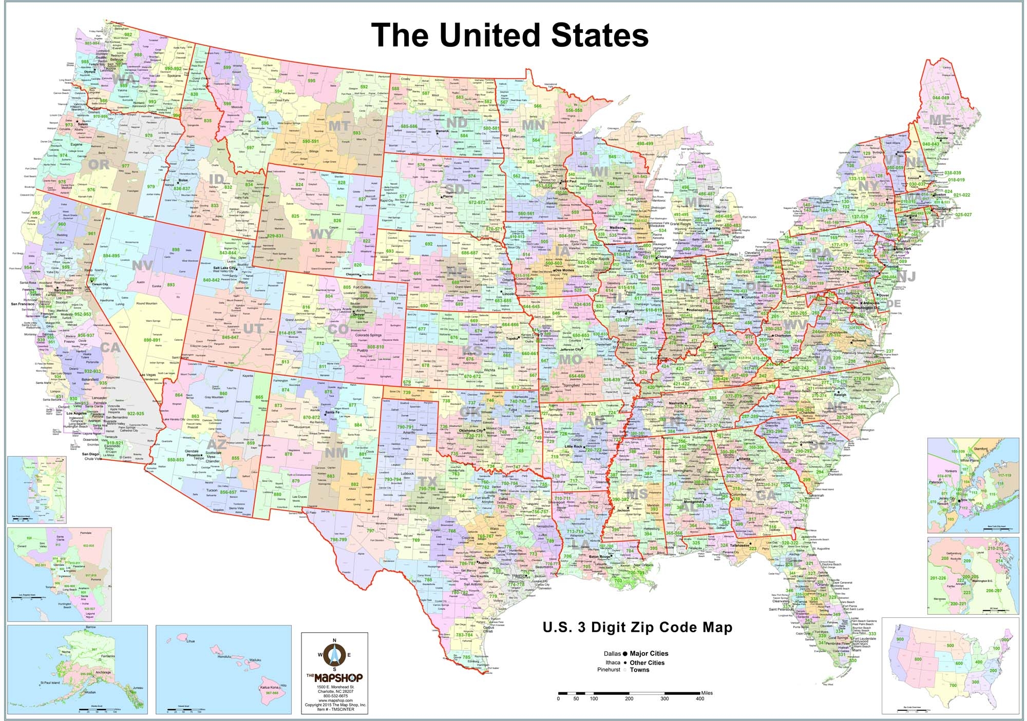 United States 3 Digit Zip Code Wall Map By MapShop The Map Shop Worksheets Library