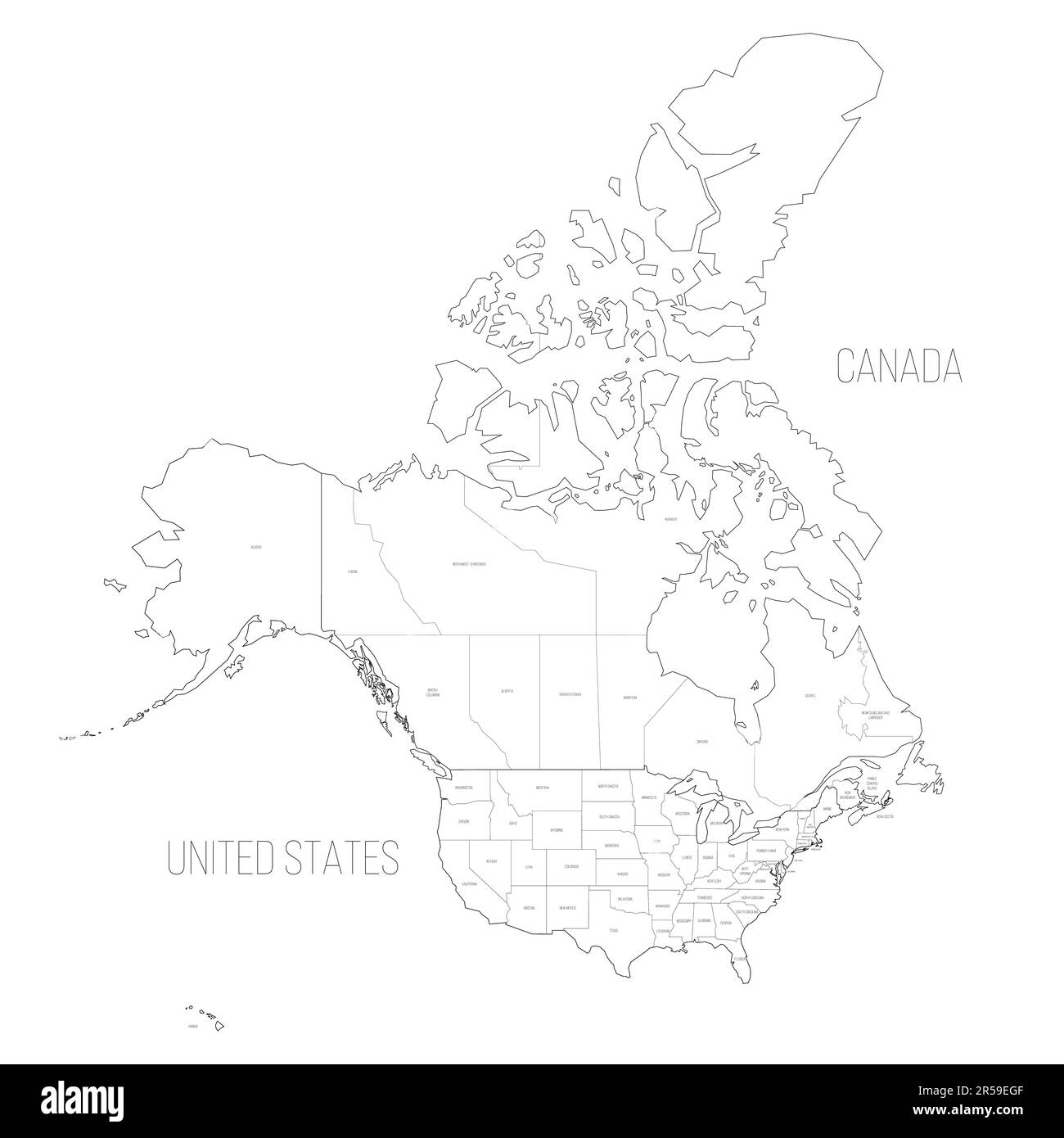United States And Canada Political Map Of Administrative Divisions Worksheets Library