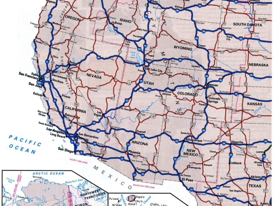 United States Detailed Roads Map Detailed Map Of The Highways USA With Cities And Road Numbers