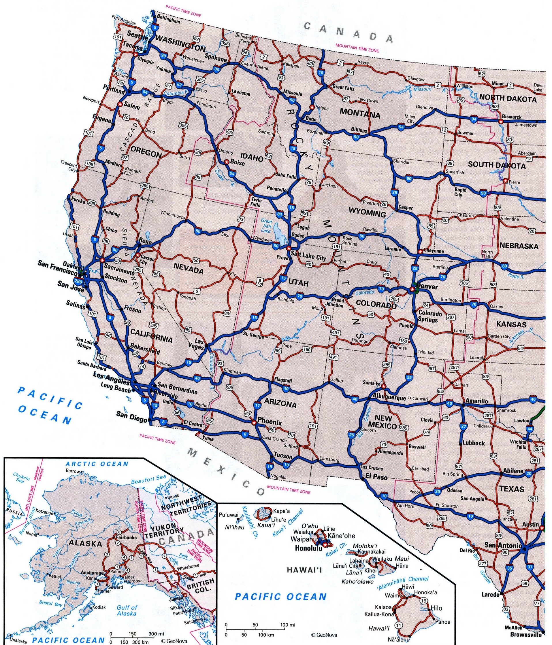 United States Detailed Roads Map Detailed Map Of The Highways USA With Cities And Road Numbers