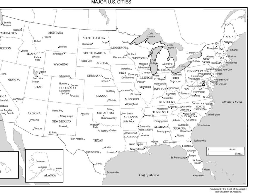 United States Labeled Map