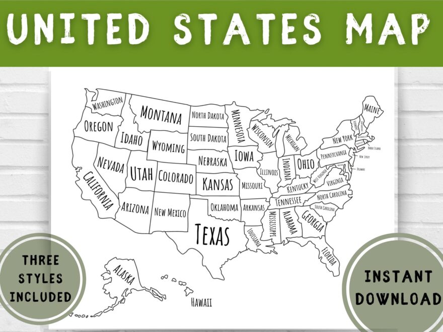 United States Map Coloring Page Printable US Map For Coloring For Kids Made By Teachers