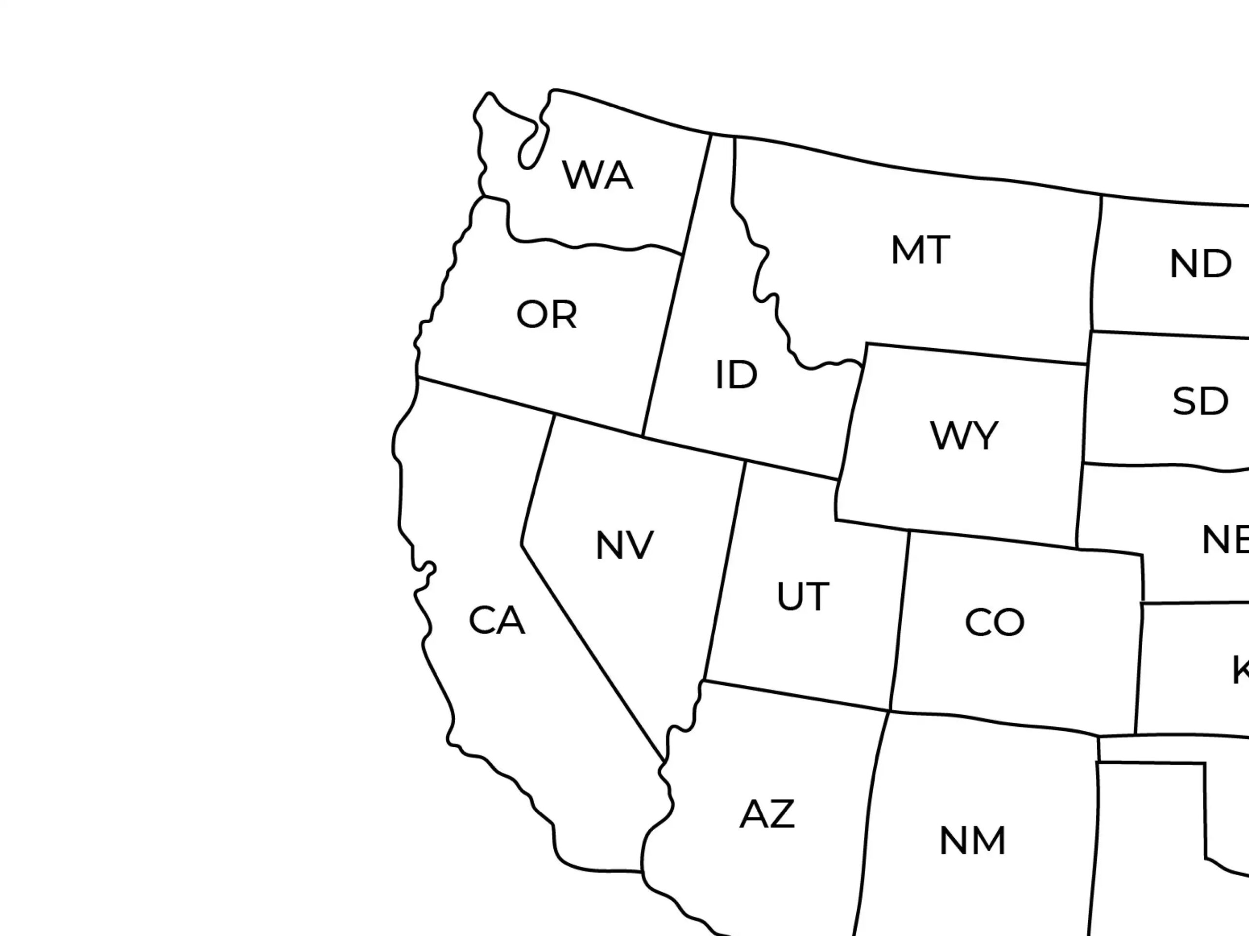 United States Map Labeled Printable Learn The States Map Of The USA Includes Blank Map Etsy