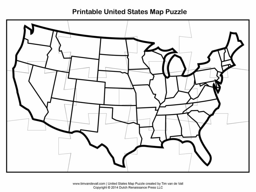 United States Map Puzzle Tims Printables Worksheets Library