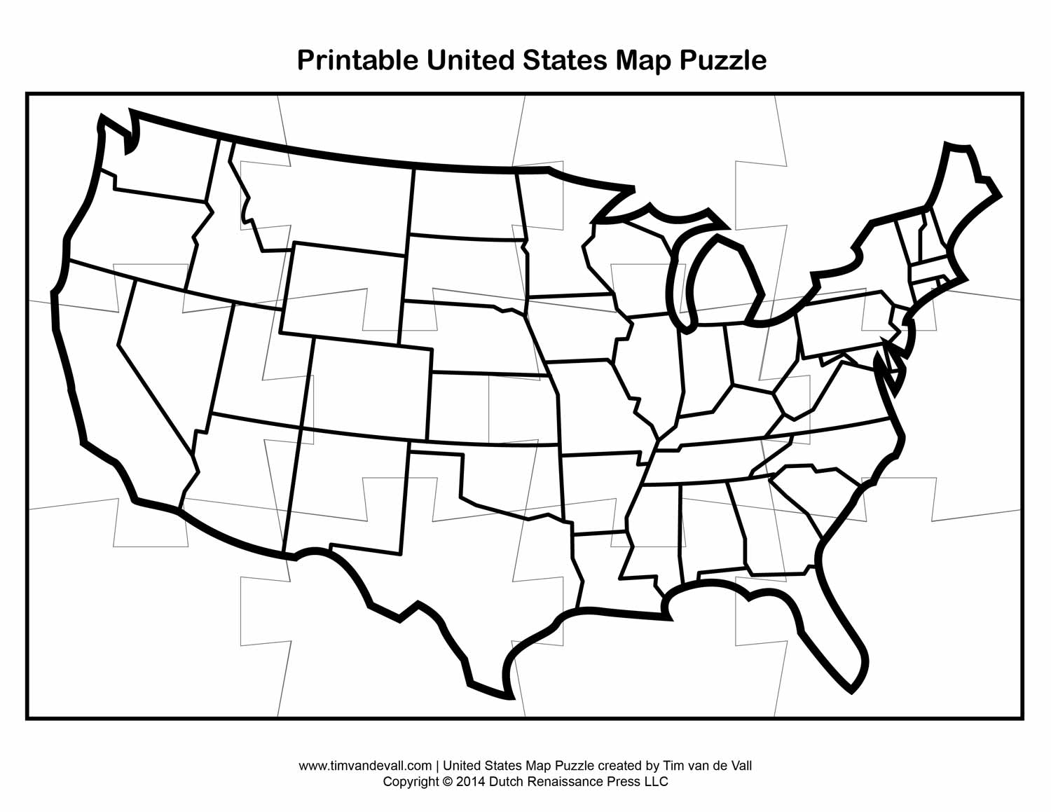 United States Map Puzzle Tims Printables Worksheets Library
