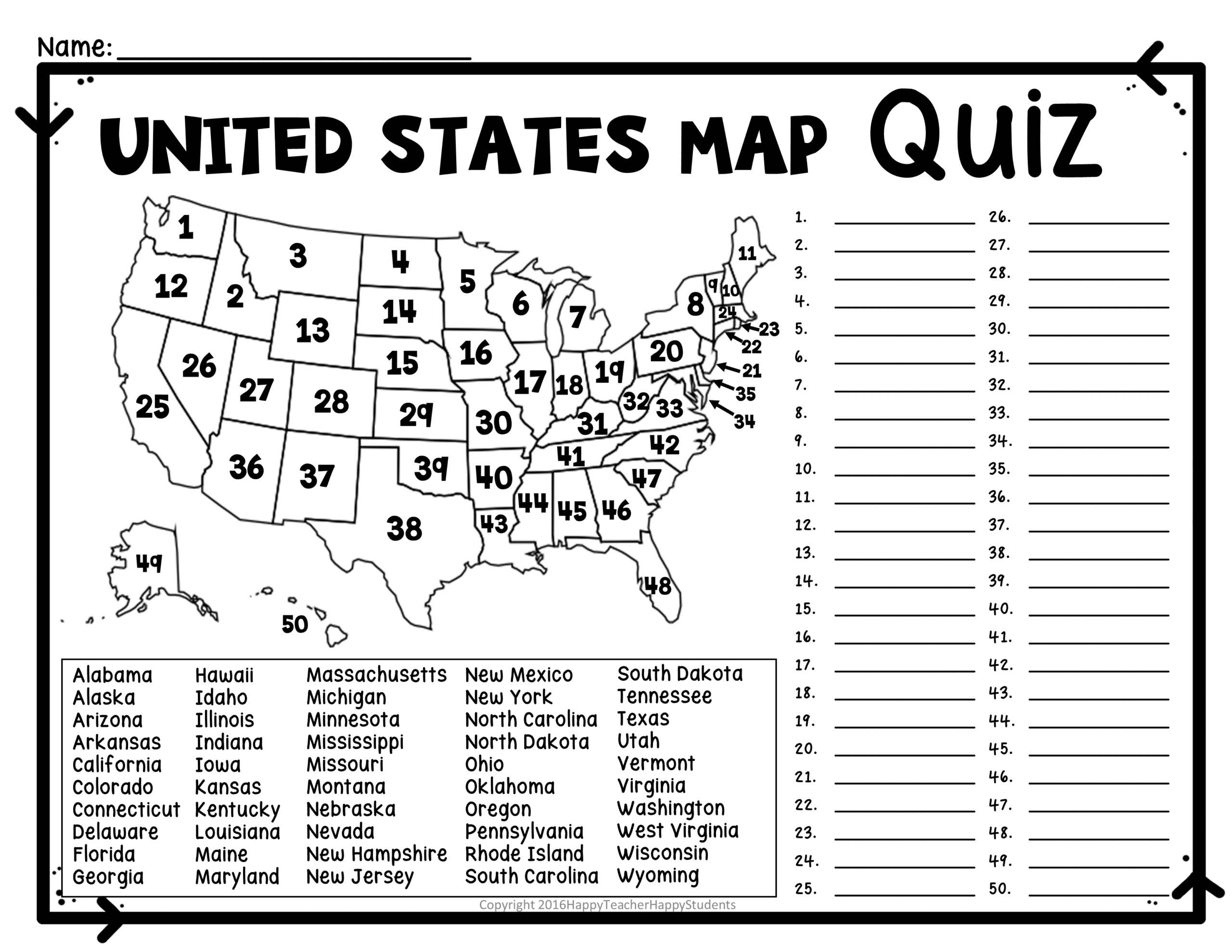 United States Map Quiz Worksheet USA Map Test W Practice Sheet Worksheets Library United States Map Quiz Worksheet USA Map Test W Practice Sheet Worksheets Library