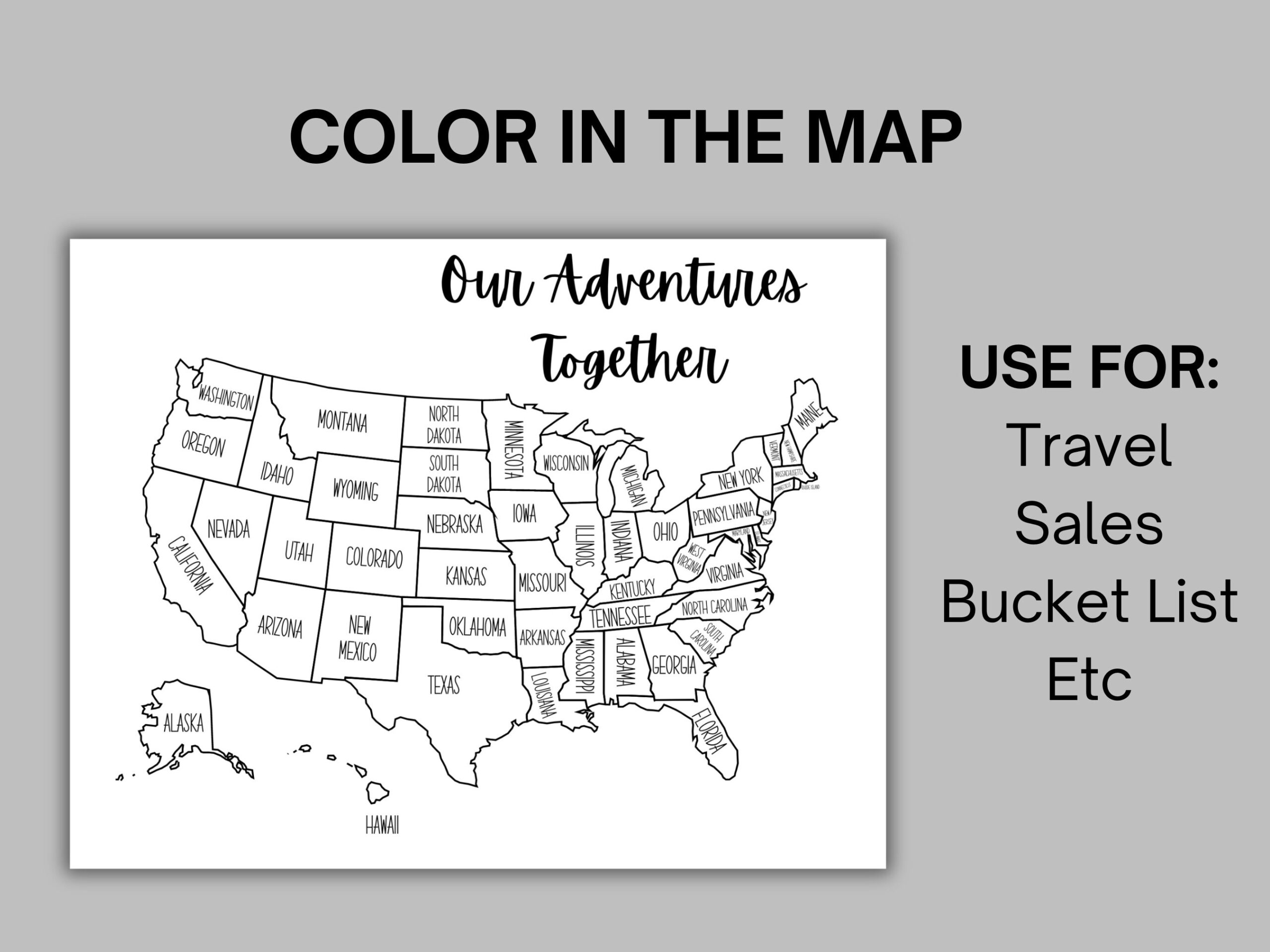 Printable Us Map To Color